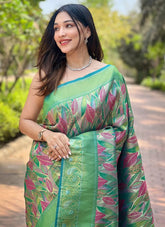 Premium Kanchipattu silk fabric saree